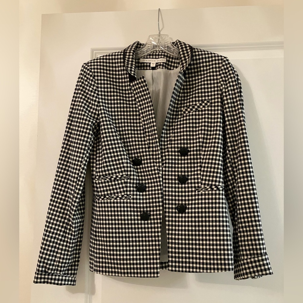 Veronica Beard Black and White Checked Jacket
